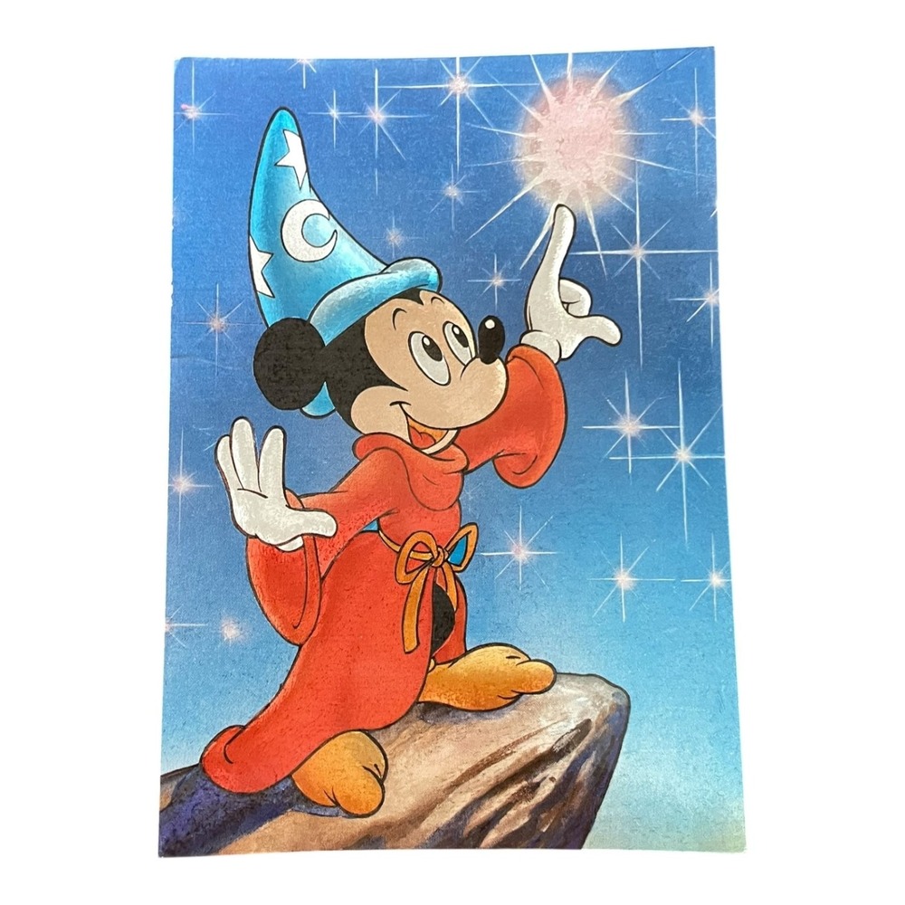 Walt Disney World Sorcerer Mickey Mouse Fantasia Postcard Magic Effects